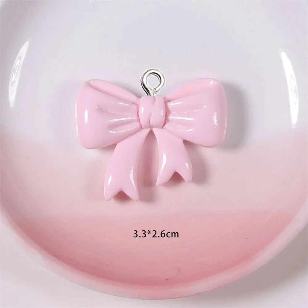 Resin Craft Projects - 10 個のキャンディーカラーのリボン樹脂チャーム手作り装飾品女性のジュエリー、キーホルダー、電話バッグの装飾 DIY 作成に適しています