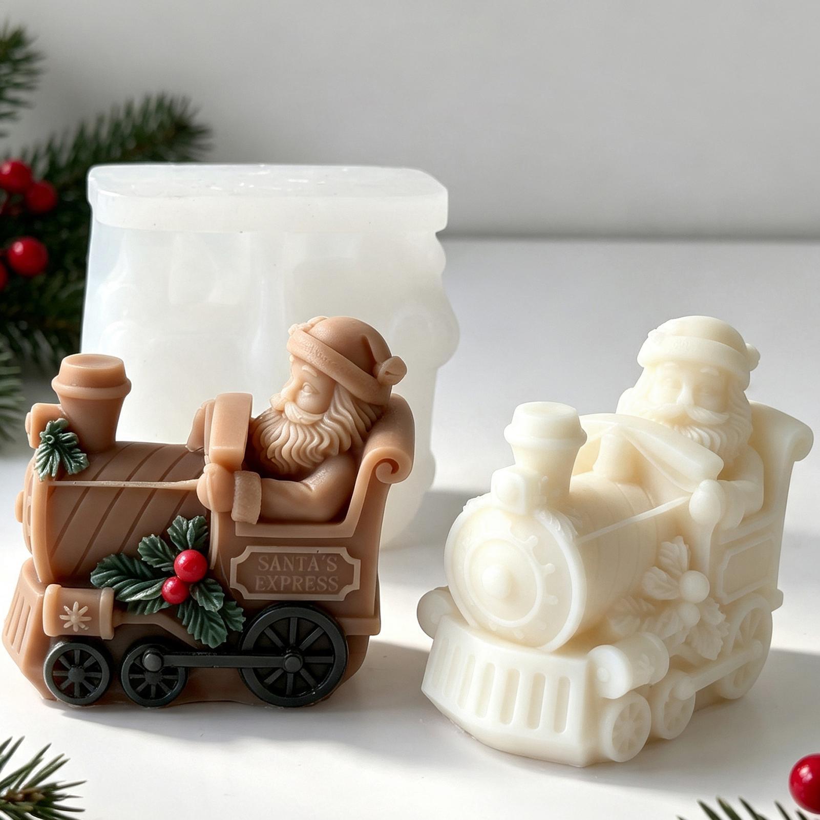 Resin Craft For Beginners - クリスマスキャンドルモールド トレイン型キャンドル製作モールド DIYエポキシ樹脂モールド アーティスト 初心者 ホビーユーザー