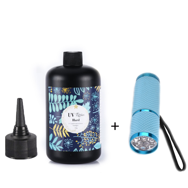 Epoxy Uv Resin Kit - UVエポキシ樹脂ライトセット、透明性、速乾性、高硬度、DIYジュエリー作り、スーツ10-500g
