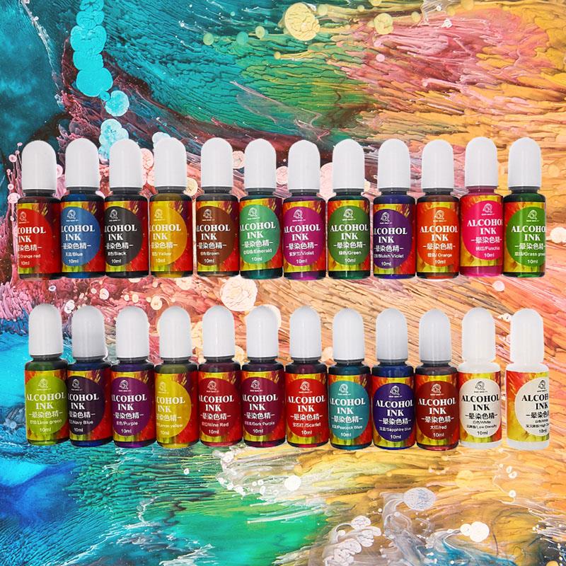 Resin Dye Alcohol - UVエポキシ樹脂,24色,10ml,リキッドエントグルー,液体,硬化,日曜大工のジュエリー作り