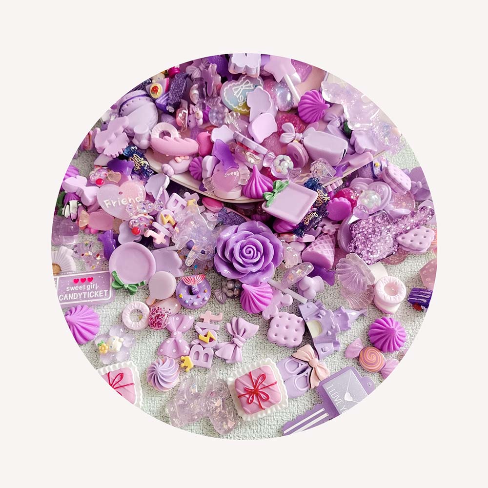 Crafting Resin - DIY ジュエリー携帯電話装飾クラフト弓アクセサリー 1000 個混合青緑紫フラットバック樹脂凸丸型