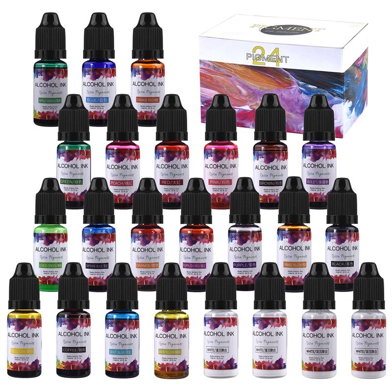 Resin Dye Alcohol - 1セットエポキシ樹脂顔料キットアートインクアルコール液体着色剤染料拡散顔料diyのuvエポキシ樹脂モールドジュエリーメイキング