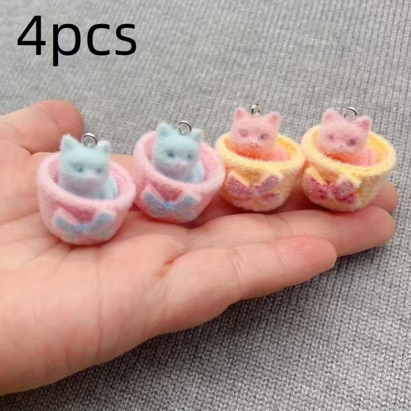 4個入り3Dぬいぐるみ樹脂製猫ペンダント、DIYジュエリー製 - Resin Craft Projects のレビューと価格