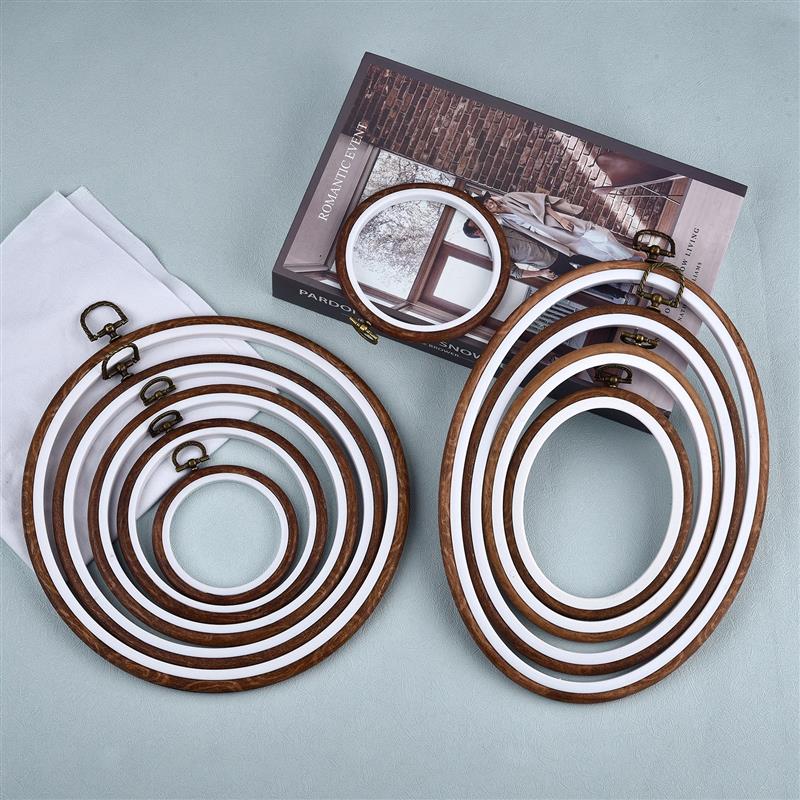 楕円形の木製刺frameフープ,丸いフープ,プラスチックフレ - Wood Ring Blank のレビューと価格