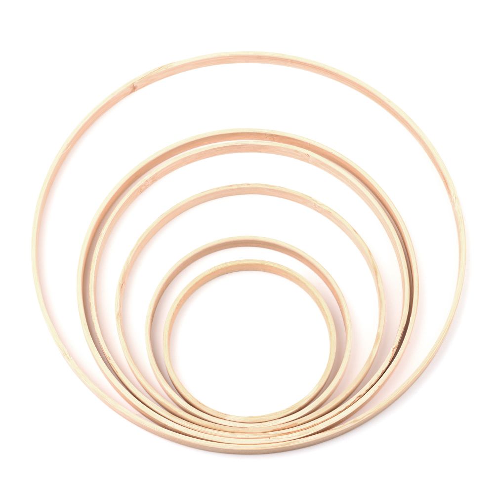 竹の丸い木製リング,10/12/15/18/20/26cm, - Wood Ring Blank のレビューと価格