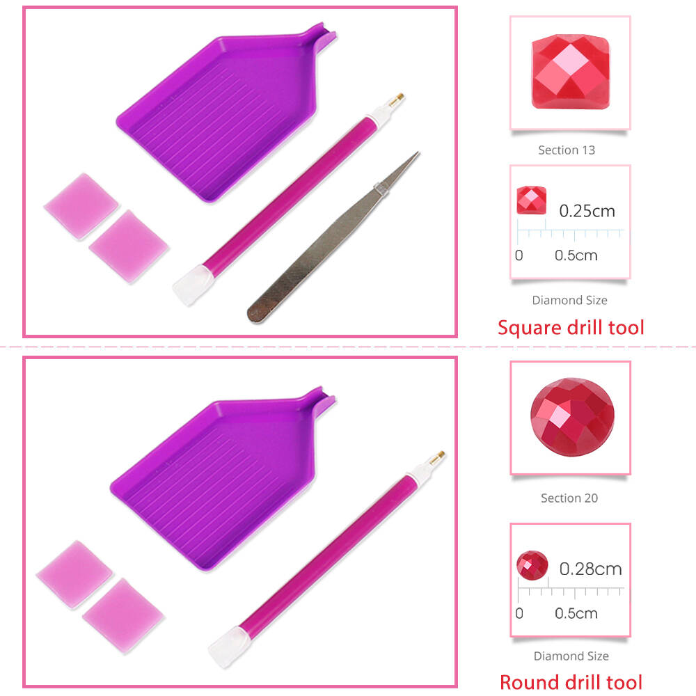 1PC フレームレスフルスクエアラウンドダイヤモンドモザイク - Resin Craft Supplies のレビューと価格