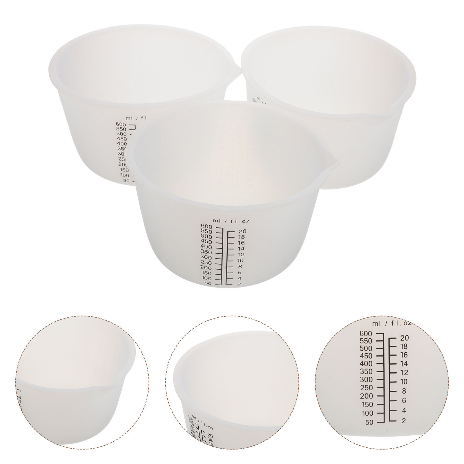 3個セット シリコン製レジン注型カップ 600ml ノンステ - Mixing Cup Silicone のレビューと価格