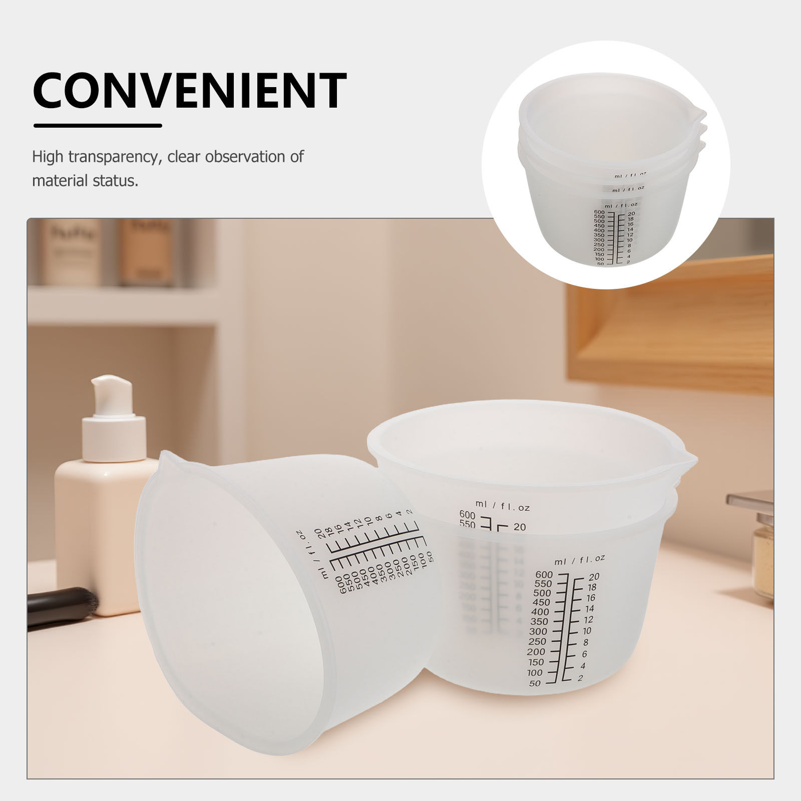 3個セット シリコン製レジン注型カップ 600ml ノンステ - Mixing Cup Silicone のレビューと価格