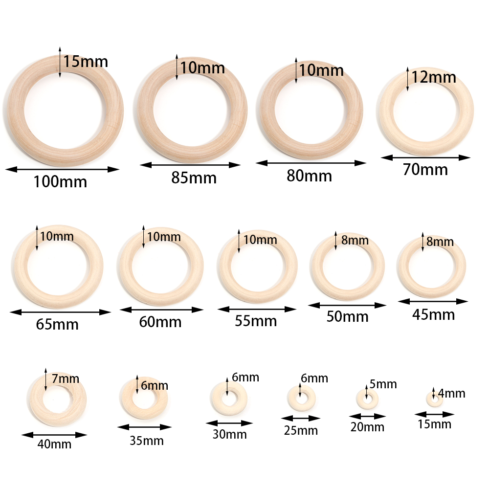 未完成の無垢材リング 15-100MM 天然木リング マクラ - Wood Ring Blank のレビューと価格