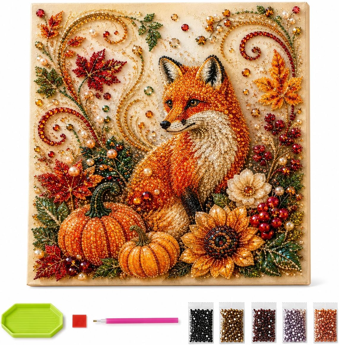 秋のダイヤモンドパールペイントキット、秋のパールアートキット - Resin Craft Kit のレビューと価格