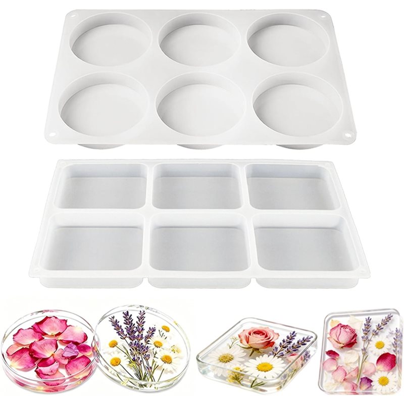 A25I-12個穴エクストラディープコースター樹脂型シリコン - Coaster Mold Round のレビューと価格