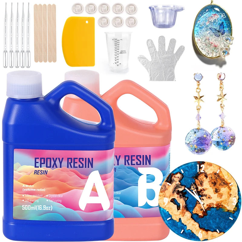 簡単混合エポキシ樹脂キット クリスタルクリア樹脂エポキシ エ - Epoxy Uv Resin Kit のレビューと価格