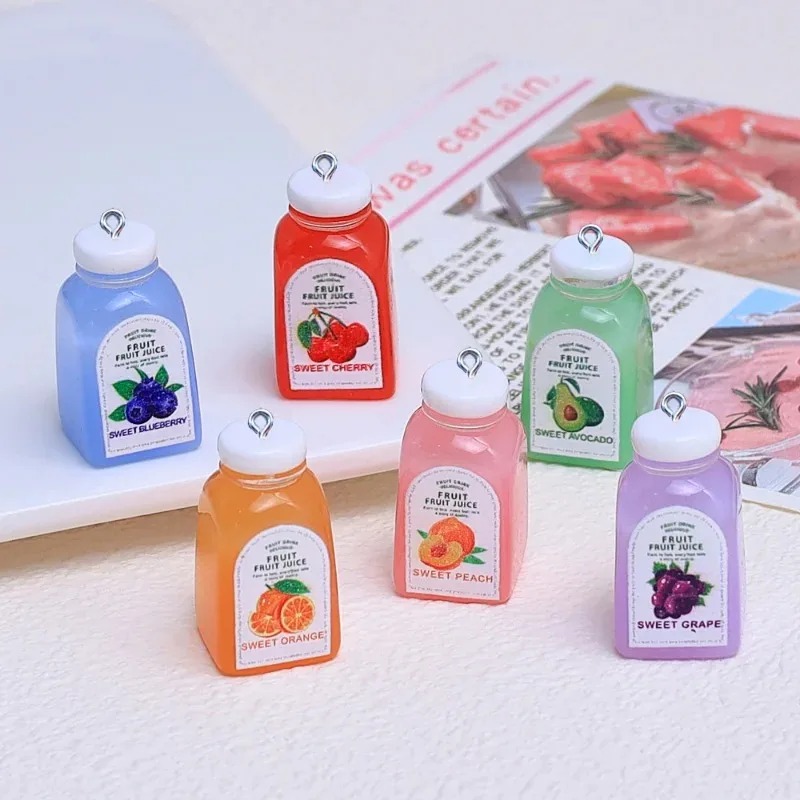 10個入り かわいいミニ3Dチェリーオレンジジュースボトル  - Resin Craft Supplies のレビューと価格