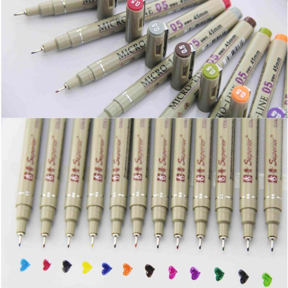 12 色多孔質ペン描画デザインスケッチミクロンペン 0.5  - Copic Marker Sketch のレビューと価格