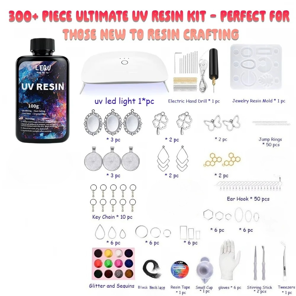 300個入りUVレジンキット 100gクリアUVエポキシレジ - Epoxy Uv Resin Kit のレビューと価格