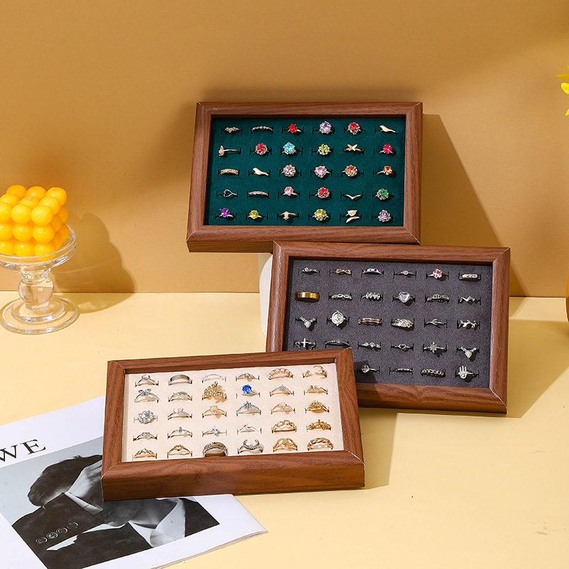 ファッションリングディスプレイプレート耳スタッドブレスレット - Wood Ring Blank のレビューと価格