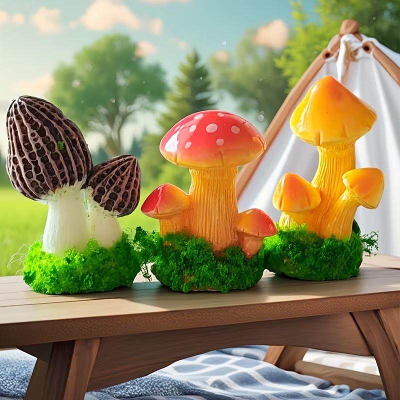 1セット3個入り人工キノコ飾りモスマイクロ風景多肉植物フラワ - Terrarium Moss Art のレビューと価格