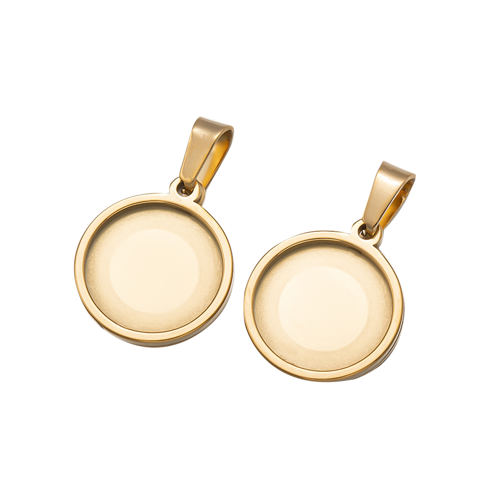 ステンレス鋼の丸いカボション,カメオの基本設定,空の眼鏡,日 - Bezels Set Pendant のレビューと価格