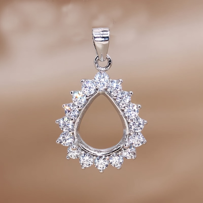 1pc ローズゴールデン銀色のティアドロップペアシェイププロ - Bezels Set Pendant のレビューと価格