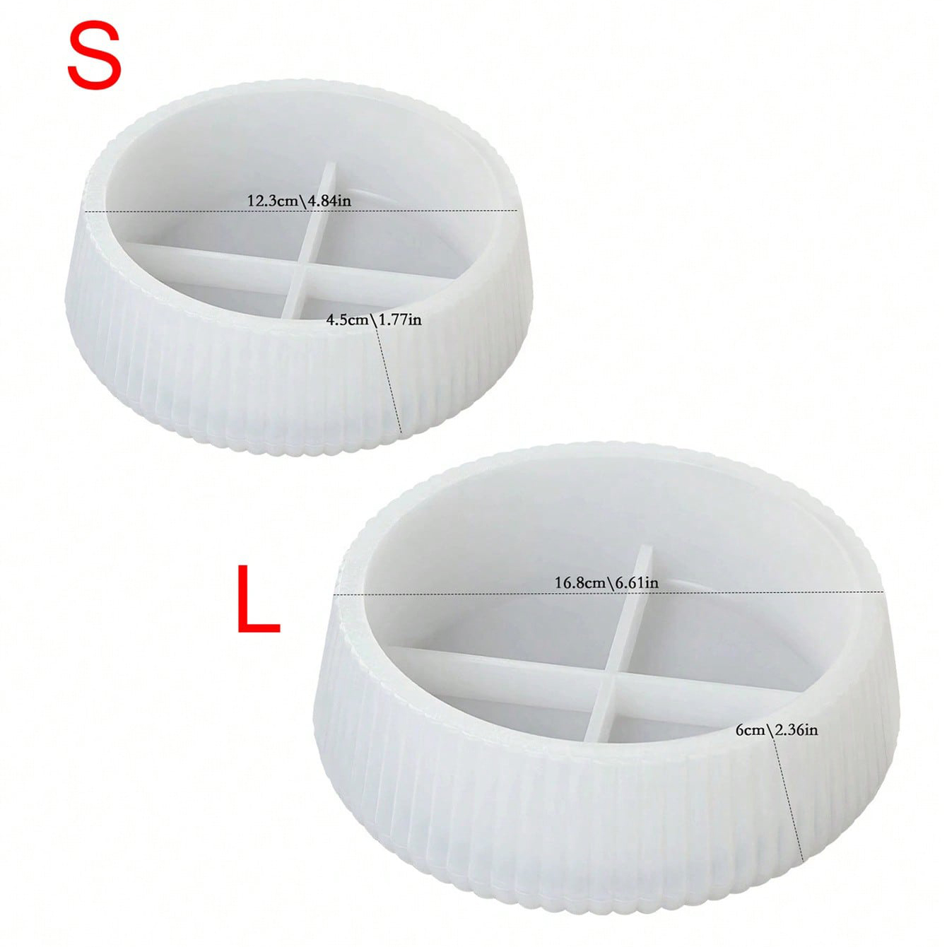 1個特大丸型ストライプ収納ボウルシリコンモールド多用途フラワ - Coaster Mold Round のレビューと価格