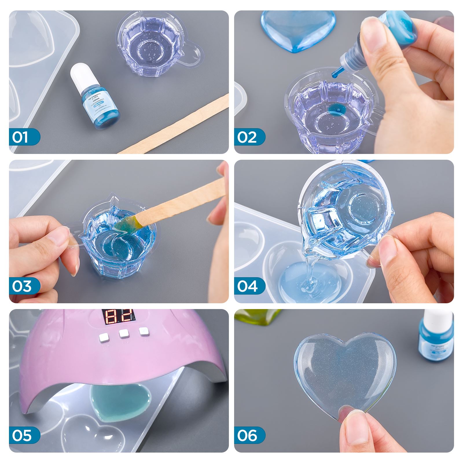 24色 5ml エポキシ樹脂顔料 透明 無毒 ABエポキシ樹 - Epoxy Uv Resin Kit のレビューと価格
