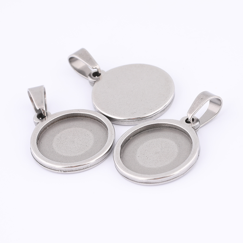 10 個 15 ミリメートルラウンドカボションベース設定ステ - Bezels Set Pendant のレビューと価格