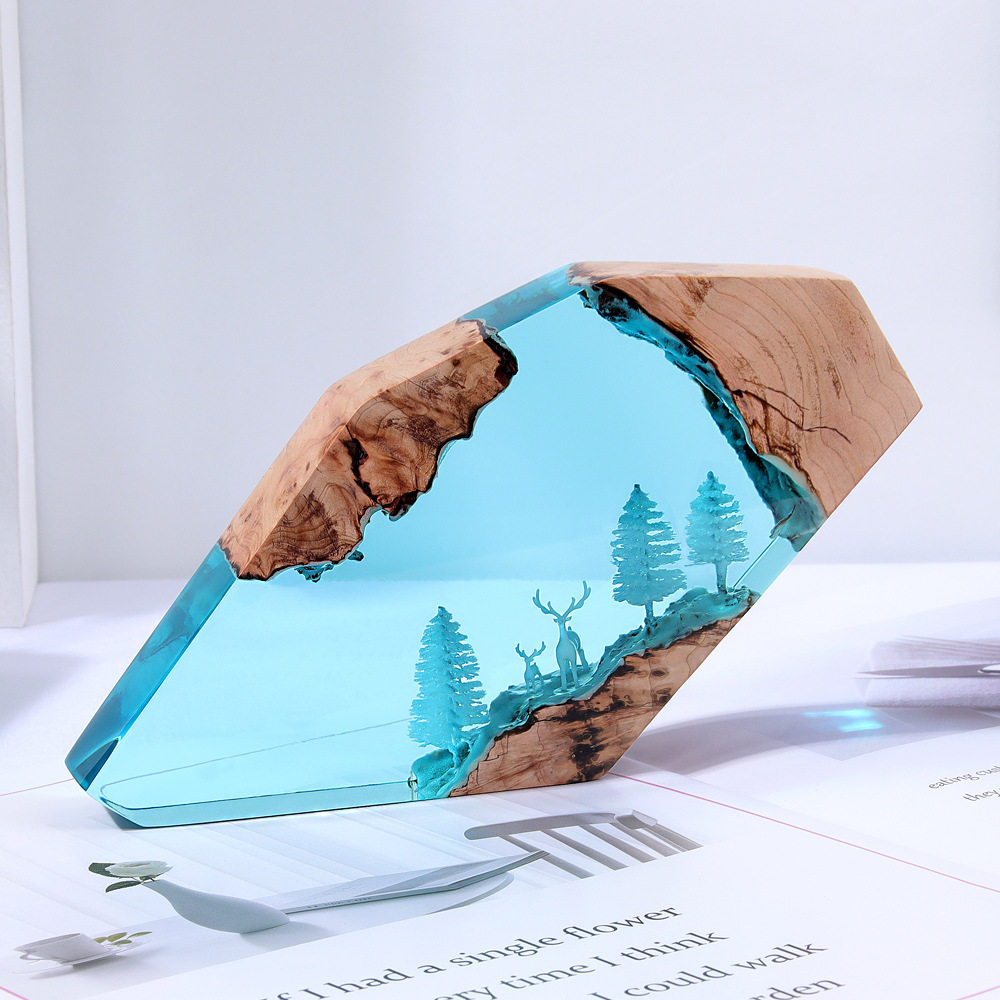 森の妖精鹿デスクトップアート、パーソナライズされた発光オーナ - Crafting Resin のレビューと価格
