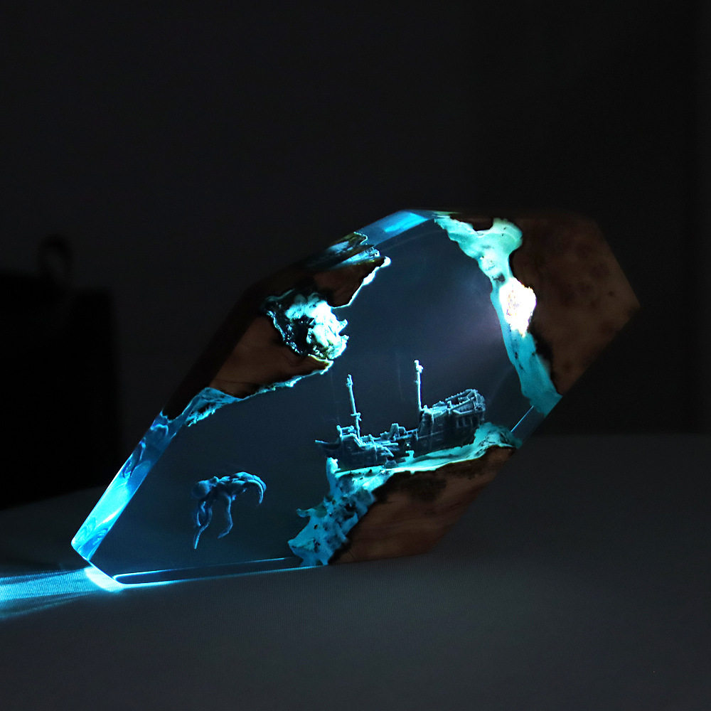 森の妖精鹿デスクトップアート、パーソナライズされた発光オーナ - Crafting Resin のレビューと価格