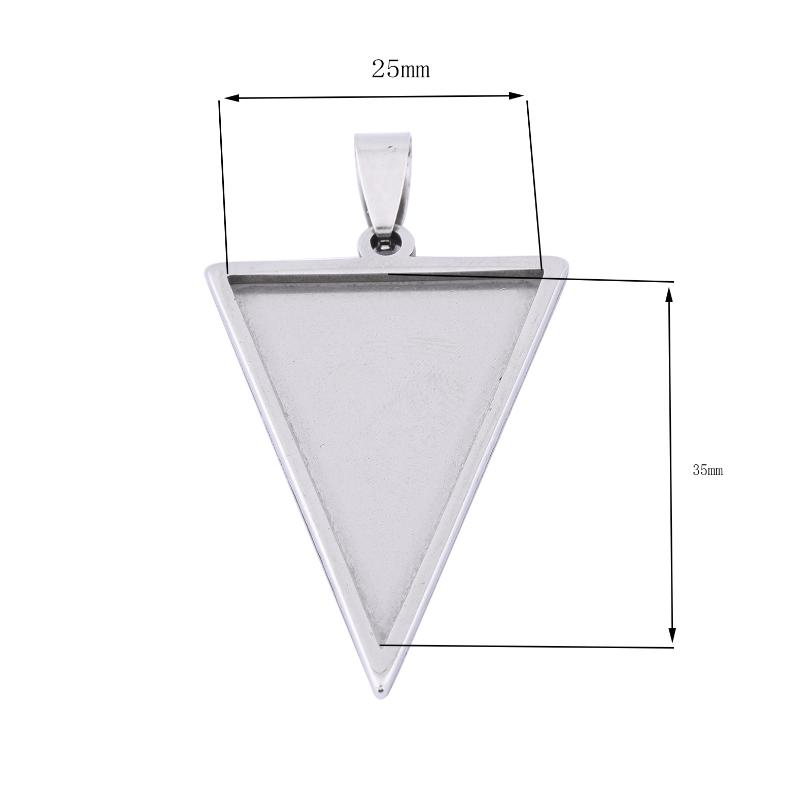 ステンレス鋼の三角形のカボション,5個,25x35mm,日曜 - Bezels Set Pendant のレビューと価格