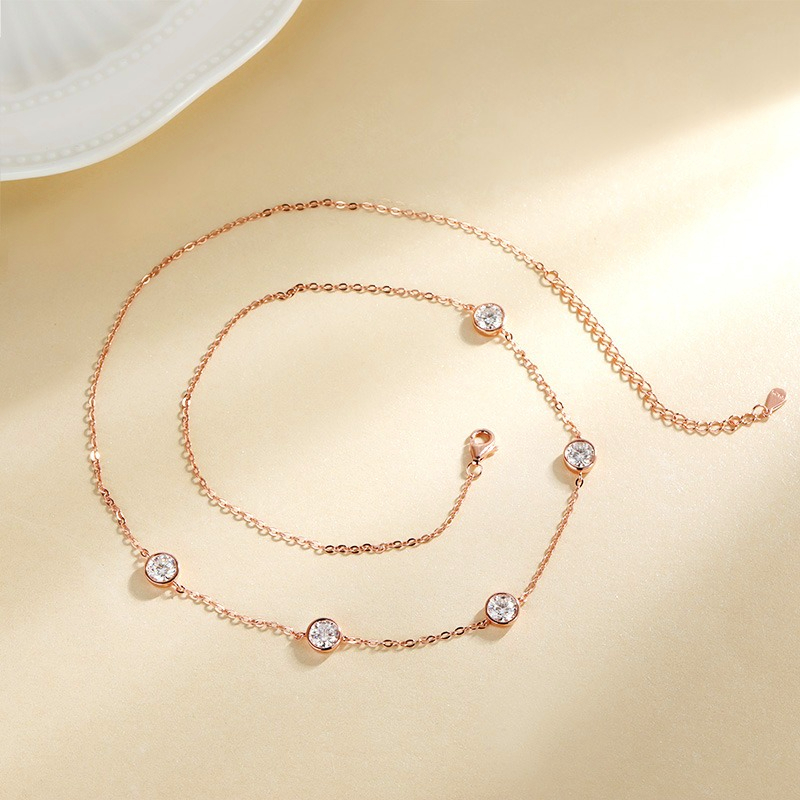 GRA 認定 5 ミリメートルモアッサナイトネックレス女性の - Bezels Set Pendant のレビューと価格